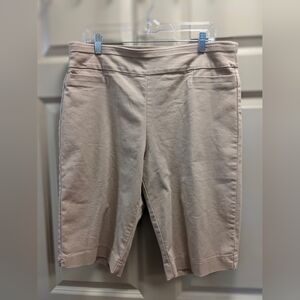 Croft & Barrow-The Effortless Stretch Skimmer Capri Pants Tan Khaki- Size 16R